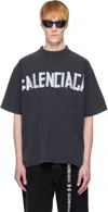 Balenciaga Black T-shirt With Lettering Logo Printed On The Front And Back In Cotton Man In 1041