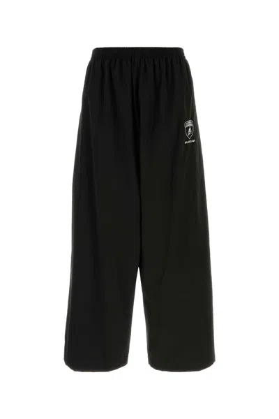 BALENCIAGA BLACK TECH FABRIC BALENCIAGA X AUTOMOBILI LAMBORGHINI WIDE-LEG PANT
