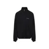 Balenciaga Men Black High Neck Sweatshirt With Logo Lettering On Front And Rear In Tech Fabric Man In Black