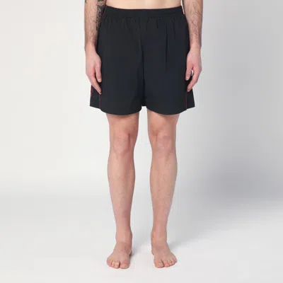 BALENCIAGA BALENCIAGA BLACK TECHNICAL FABRIC SHORT WITH LOGO