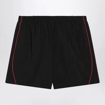 BALENCIAGA BLACK TECHNICAL FABRIC SHORT WITH LOGO