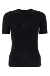 Balenciaga Women Black Crewneck T-shirt With Underwear Detail On The Waist In Cotton Woman In Black