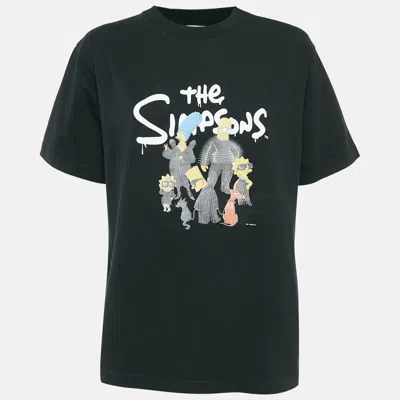 Pre-owned Balenciaga Black The Simpsons Print Cotton Unifit T-shirt L