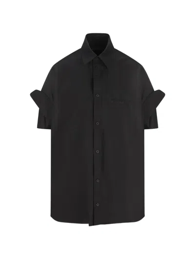 Balenciaga Black Tonal Embroidery Button Sweater In Multi