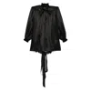 Balenciaga Silk Blouse With Decorative Tie At Neckline In Black