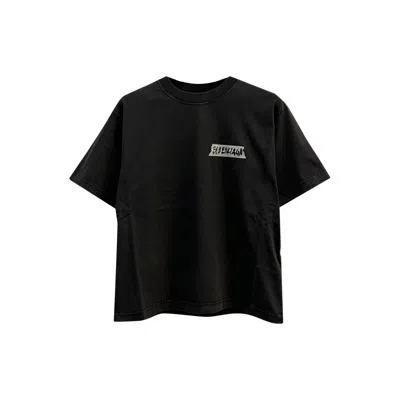 Balenciaga Medium Fit Masking Tape Logo Dry Jersey T-shirt In Black