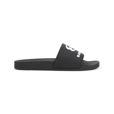 BALENCIAGA BALENCIAGA BLACK TPU SANDALS WITH BOLD LOGO