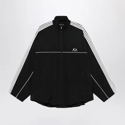 Balenciaga Black Tracksuit Jacket In Technical Fabric