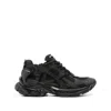 Balenciaga Men Runner Mesh And Leather Sneakers In Black