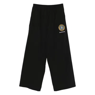 BALENCIAGA BALENCIAGA BLACK TROUSERS - WIDE-LEG TROUSERS MEN