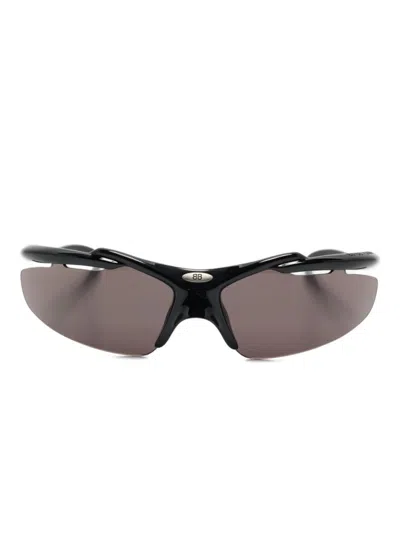 BALENCIAGA BLACK TURBO D-FRAME SUNGLASSES