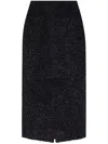 Balenciaga Cotton Tweed Knitted Midi Skirt In Black