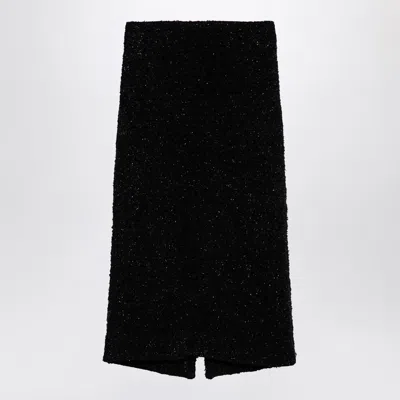 Balenciaga Black Tweed Midi Skirt