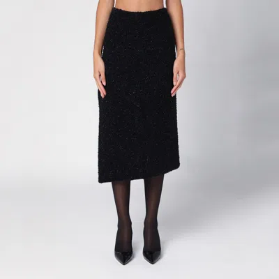BALENCIAGA BALENCIAGA BLACK TWEED MIDI SKIRT