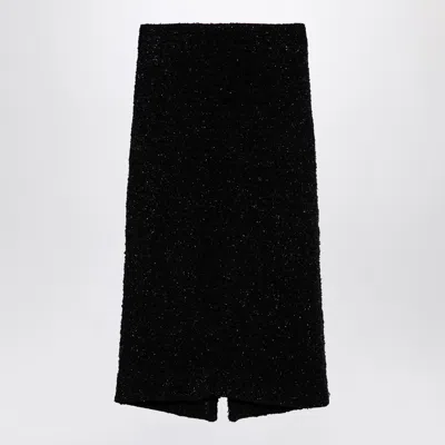 BALENCIAGA BALENCIAGA BLACK TWEED MIDI SKIRT