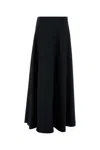 Balenciaga Cotton Twill Midi Skirt In Black