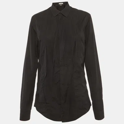 Pre-owned Balenciaga Black Twisted Cotton Button Up Shirt M