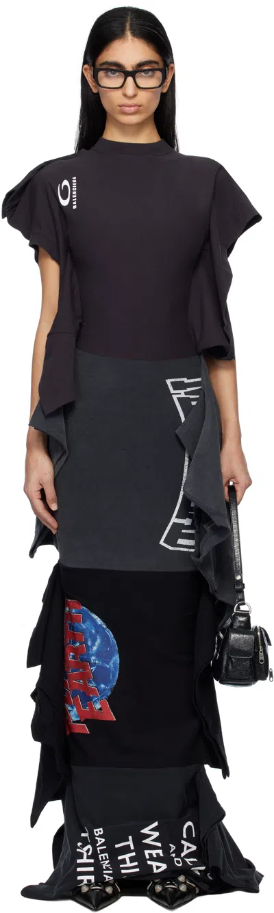 Balenciaga Black Twisted Maxi Dress