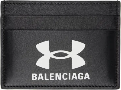 Balenciaga Black Under Armour Edition Lambskin Card Holder In 1000