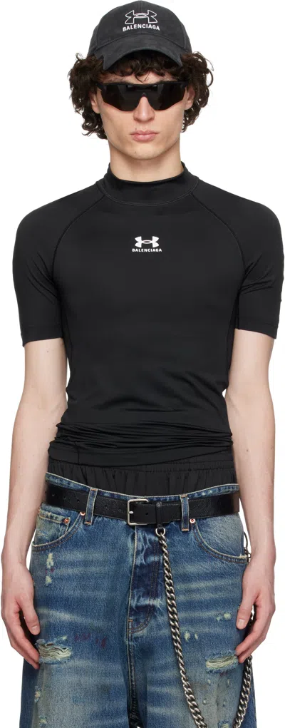 Balenciaga Black Under Armour Edition Mock Neck T-shirt In 1000