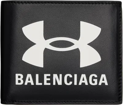 Balenciaga Black Under Armour Edition Square Folded Wallet In 1000