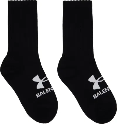 BALENCIAGA BLACK UNDER ARMOUR EDITION TENNIS SOCKS
