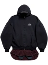 BALENCIAGA BLACK UNITY SPORTS LAYERED ZIP-UP HOODIE