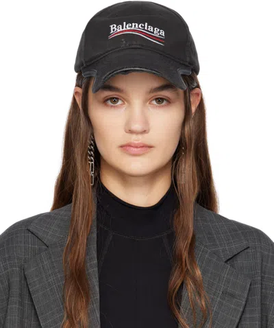 Balenciaga Black Up Political Cap In 1077 Black/white