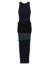 Balenciaga Reversed Ribbed Texture Dress With Round Neckline In Multi