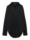 Balenciaga Black Maxi Shirt In Cotton Woman In Black