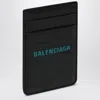 Balenciaga Black Vertical Card Holder With Logo Print Men In Black