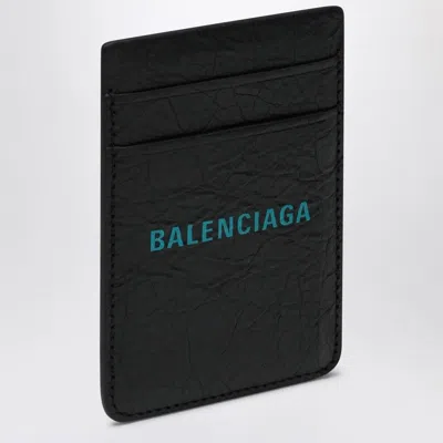 BALENCIAGA BALENCIAGA  BLACK VERTICAL CARD HOLDER WITH LOGO PRINT