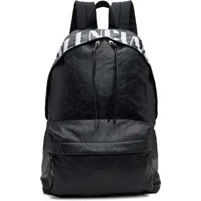 Balenciaga Black Vintage Area Storico Editor Backpack In 1090-black/l White