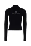 Balenciaga Viscose Nano Bb High Neck Sweater In Black