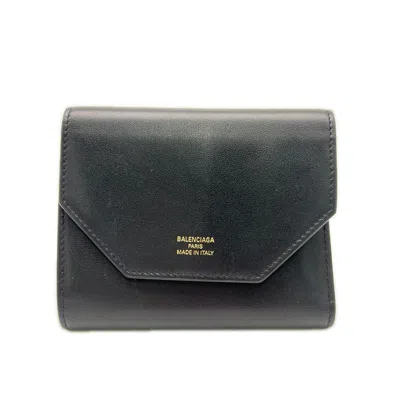 Pre-owned Balenciaga Black Wallet (tri-fold) ()