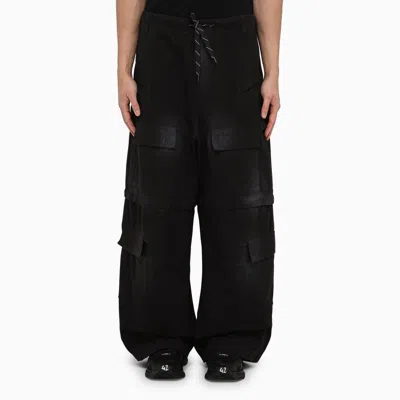 Balenciaga Black Washed Convertible Cargo Trousers