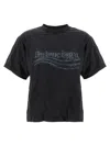 Balenciaga Black Washed Crayon Political T-shirt In Black
