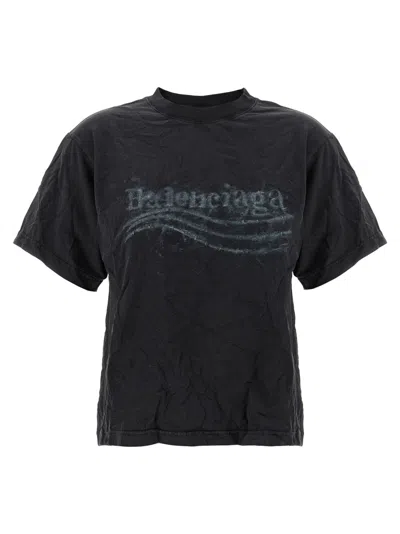 Balenciaga Black Washed Crayon Political T-shirt