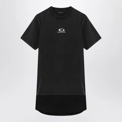 BALENCIAGA BALENCIAGA BLACK WASHED LOOP SPORTS ICON MINI DRESS