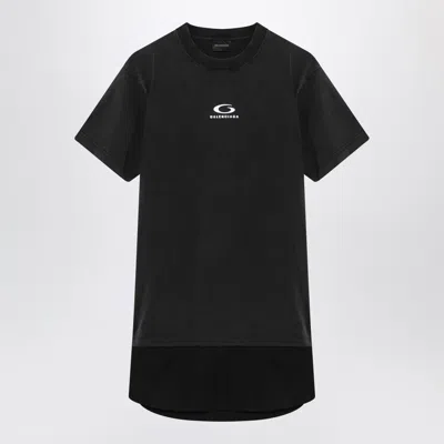 Balenciaga Black Washed Loop Sports Icon Mini Dress