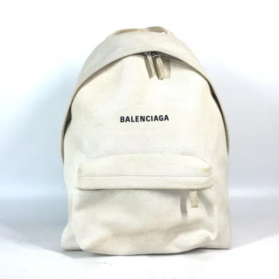 Pre-owned Balenciaga Black White Canvas Backpack () In Black, White