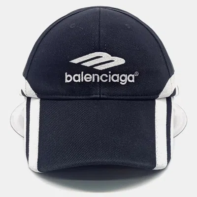 Pre-owned Balenciaga Black White Cotton Cap Hat