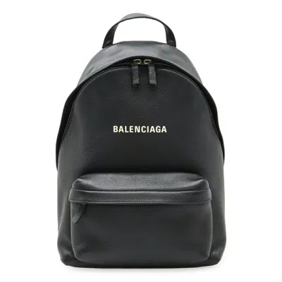 Pre-owned Balenciaga Black White Leather Backpack () In Multi
