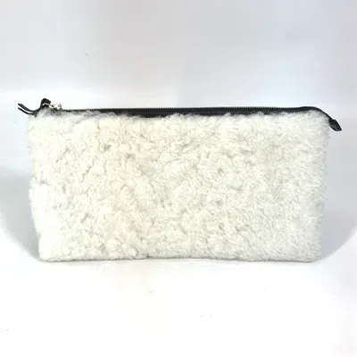 Pre-owned Balenciaga Black White Leather Leather Clutch Bag () In Multi