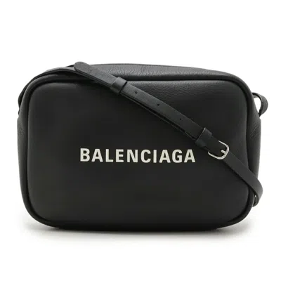 Pre-owned Balenciaga Black White Leather Pochette Shoulder Bag () In Multi