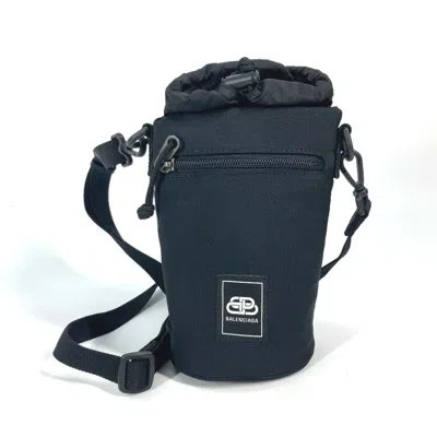 Pre-owned Balenciaga Black White Nylon Leather Pochette Shoulder Bag () In Black, White