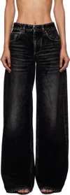 Balenciaga Wide-leg Trousers With Textured Fabric In Black