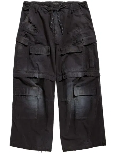 Balenciaga Black Wide-leg Cargo Jeans