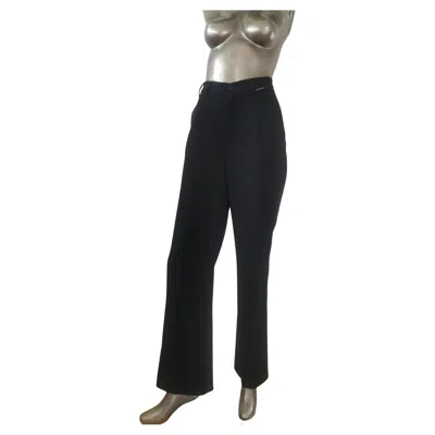 Pre-owned Balenciaga Black Wide Leg Tailored Pants Sz 34 Long