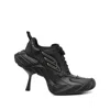 Balenciaga Monday Heels In Cowskin And Polyester Shoes In Black
